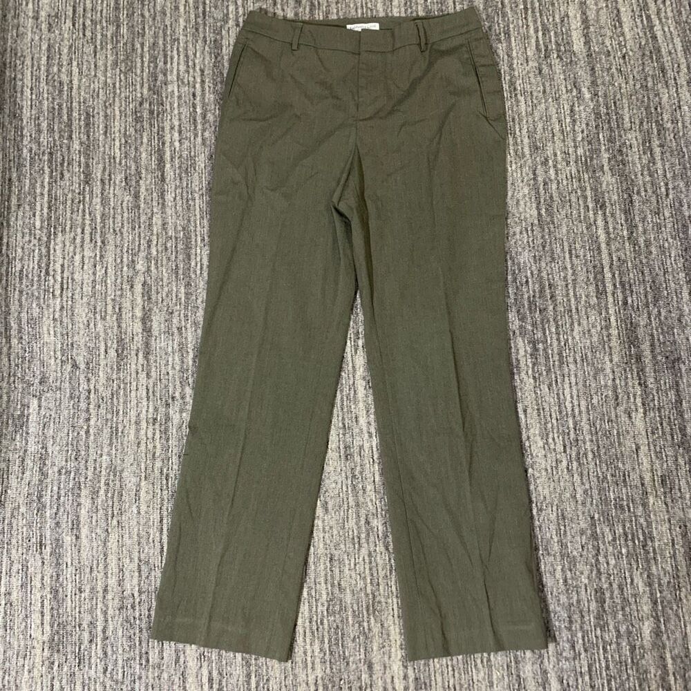 Coldwater Creek Womens Medium Natural Fit Dress Pants Green Straight Leg Stretch